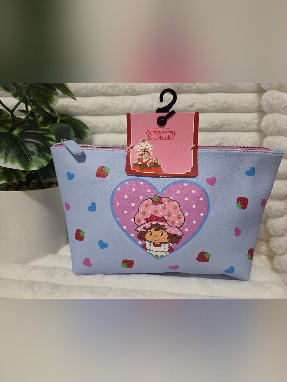 Strawberry Shortcake makeup bag with pink heart